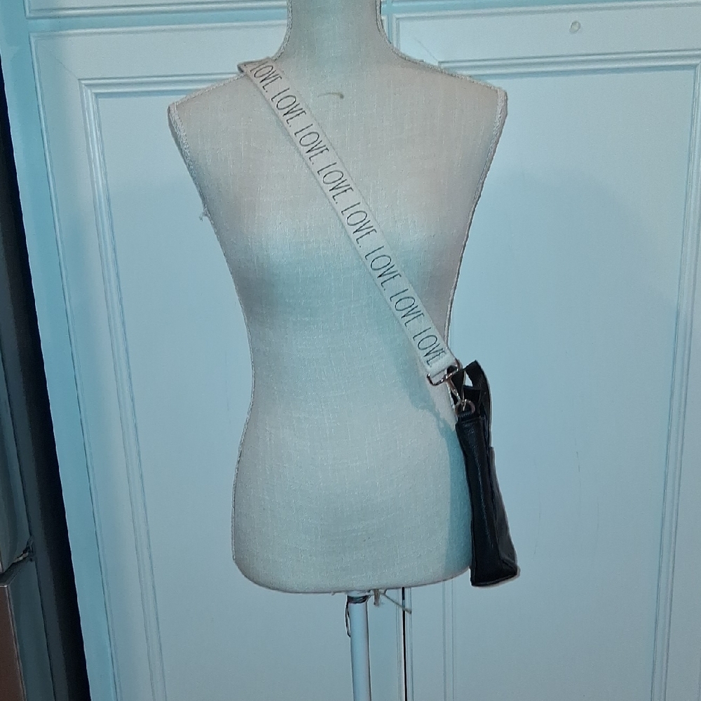 Black Crossbody Bag with LOVE Strap
